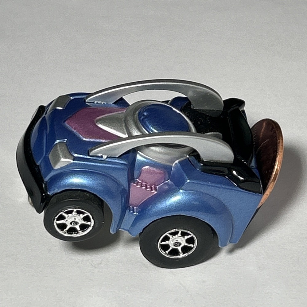 Vintage 1990s Silverlit Nano Racer NO.008 Metallic Blue Penny Racer Toy Car